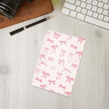 Imagem de Caderno com laço rosa, caderno A5 para anotações de escritório, agenda de 21 x 14,7 cm, agenda de viagem, 8