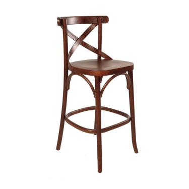 Imagem de Banqueta Alta Vittória X para Bancada 104 Cm Madeira Maciça Pinhão CCS