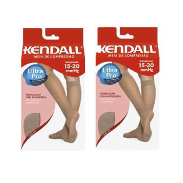 Imagem de Kit com 2 Meias Kendall média compressão 1671 Pretas - Kendall Meias, 