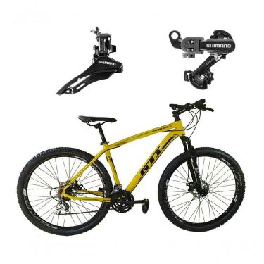 Imagem de Bicicleta Aro 29 Gti Roma 21v Freio Disco Câmbios Shimano Garfo Suspensão - Amarelo Tam.17
