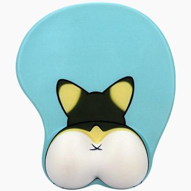 Imagem de Mouse pad com design fofo para cães Corgi com apoio de pulso em espuma viscoelástica