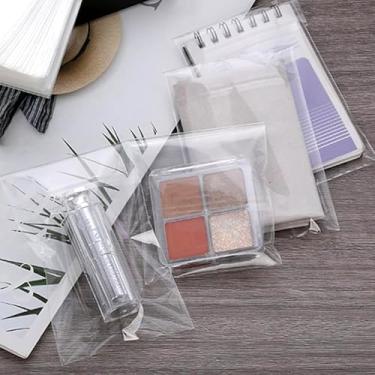 Imagem de 100 sacos plásticos transparentes de celofane autovedante para roupas, festas, casamentos (transparentes)