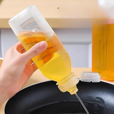 Imagem de Garrafa de óleo de cozinha de 1250 ml, dispensador de garrafas de plástico para espremer para salada, molho de churrasco, recipiente de azeite de oliva, utensílios de cozinha
