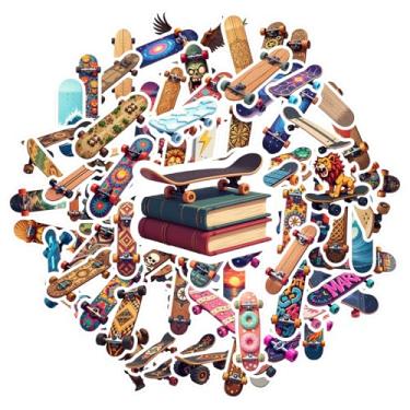 Imagem de Pacote de adesivos para skate esportes ao ar livre aventura adesivos de skate adesivos coloridos de recompensa de professores para telefone faça você mesmo, guitarra, notebook, mala, copo, laptop