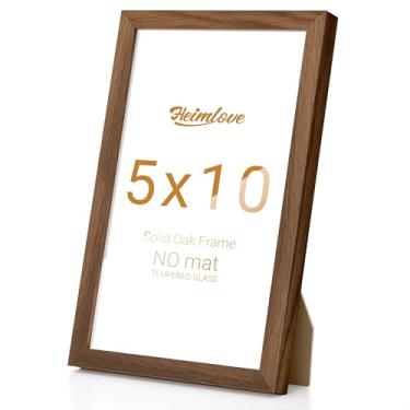 Imagem de Heimlove Moldura de madeira de carvalho, 12 x 25 cm, moldura de alta qualidade, 12 x 25 cm, para pendurar na parede ou mesa, molduras 12 x 25 cm naturais sem tapete, vidro temperado, kit de parede