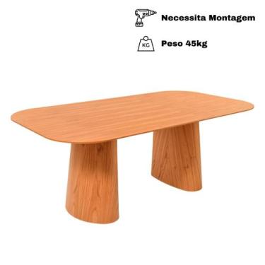 Imagem de Mesa Jantar Jurerê com Tampo Lâminado em Madeira de Cinamomo 220x110 -