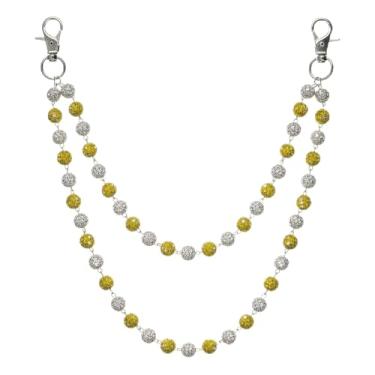 Imagem de YUEFUDU Corrente de bolsa, corrente para calças, Branco e amarelo, General