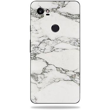 Imagem de Película MightySkins compatível com Google Pixel 2 XL (5,5 polegadas) - Mármore branco | Capa protetora de vinil, durável e exclusiva | Fácil de aplicar, remover e mudar estilos | Feito nos EUA