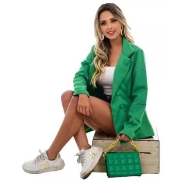 Imagem de Blazer Luxo Botões Forrados Moda Feminina R068 - stylestore, Verde, M