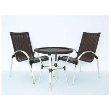 Imagem de Jogo 2 Cadeiras Mini Garden E Mesa Emily Trama Original Tabaco