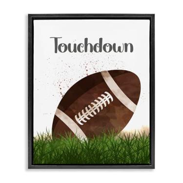 Imagem de Stupell Industries Have A Ball Touchdown Brown Framed Floater Canvas Wall Art, design por Christine Simpson Art, 21 x 17