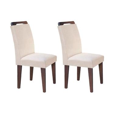 Imagem de Kit 2 Cadeiras Sala Jantar Athenas 2 Un Cafe Linho Turim Bege Rufato