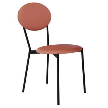 Imagem de Cadeira Estofada Para Sala De Jantar Azuri Preto C01 Courino Terra Rosê - Lyam Decor