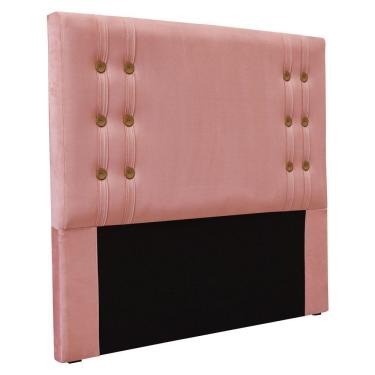 Imagem de Cabeceira Casal 1,40m Genova Veludo Rosa Pallazio
