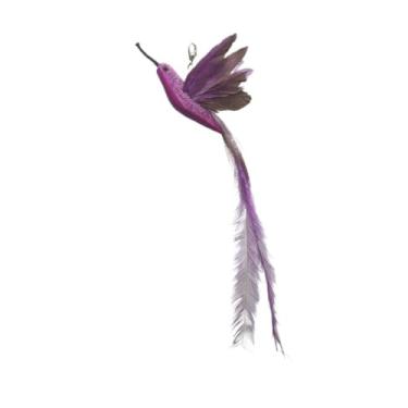 Imagem de Luzhengyang Recargas de varinha Feather Cat Teaser – Cabeças inspiradas em pássaros naturais, acessórios de brinquedo de gato para brincadeiras interativas (pacote com 5) (refil de beija-flor roxo)