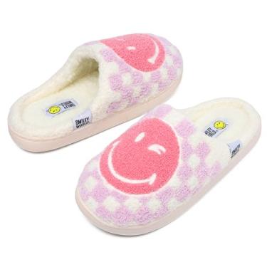 Imagem de Pantufas infantis de pelúcia para meninos e meninas, sola de borracha antiderrapante, para uso interno e externo, Roxo, rosa, 30-31