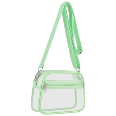 Imagem de USPECLARE Bolsa transparente para eventos em estádios, bolsas transparentes para fãs de esportes, bolsa transversal transparente para shows e festivais, Verde abacate, Large
