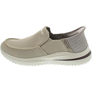 Imagem de Skechers Sapato masculino DELSON 3.0 Cabrino sem cadarço, Malha castanho-acastanhado, 10