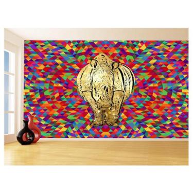 Imagem de Papel De Parede 3D Animais Pop Art Rinoceronte 3,5M Pxa475 - Você Deco