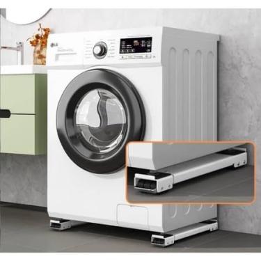 Imagem de Suporte De Base Com Rodinha Para Geladeira Fogão E Máquina De Lavar Lousa Base Carrinho até 500kg Ajustável