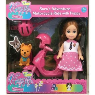 Imagem de Brinquedo Boneca Sara Passeio de Moto Aventura com Cachorrinho Surpres