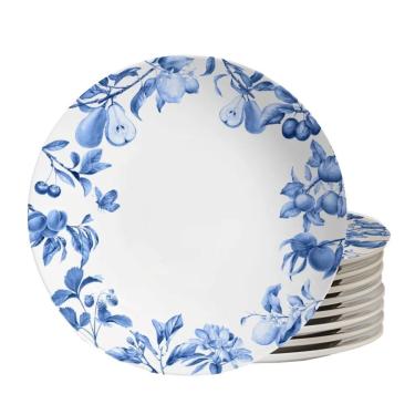 Imagem de Jogo 8 Pratos Raso Coup Frutela 29cm Azul Cerâmica Alleanza
