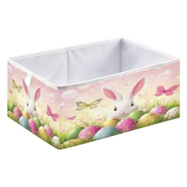 Imagem de ATTX Coelhinho da Páscoa grande organizador de armário - caixas de armazenamento dobráveis para roupas, brinquedos, livros | Caixas de armazenamento organizadoras de prateleiras dobráveis #3