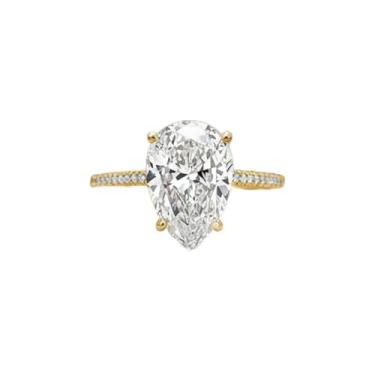 Imagem de 1 anel moderno de prata esterlina de luxo 4CT pera zircônia para formatura feminino presente de dia das mães joias finas presentes, 7, Prata esterlina, Sem Pedra Preciosa