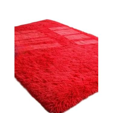 Imagem de Tapete Para Sala Quarto Peludo Felpudo 2,00x1,50M (Vermelho)