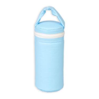 Imagem de Porta Mamadeira e Copo Bebê e Infantil Térmico 1 Litro Impermeável Azul Claro