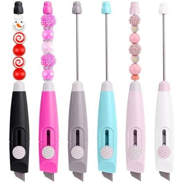 Imagem de Abridor de cartas em branco com contas - Abridores de correio com envelope de metal com design de contas colorido (embalagem com 6, 6)