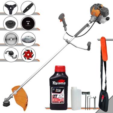 Imagem de Roçadeira Robusta Tekna RL520P À Gasolina 2T 52cc 2HP 10.000rpm Multifunções Completa Com Carretel de Nylon + 7 Lâminas de Corte + ÓLEO TOYAMA