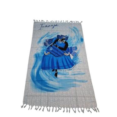 Imagem de Canga de praia Orixás em poliéster - Corpo Dourado Moda Praia, Iemanjá