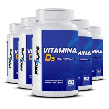 Imagem de Kit 5x Vitamina D3 2000UI por cápsula 60 cápsulas PRO LIFE