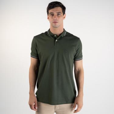 Imagem de Camisa Polo Acostamento Piquet Frisos Verde Militar-Masculino