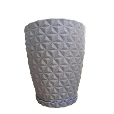 Imagem de Vaso Polietileno Para Plantas Jardim Diamante Bojo Com Prato(Cinza)