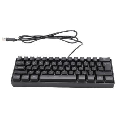Imagem de Serounder Teclado para Jogos RGB de 61 Teclas, Teclado Mecânico Com Fio de Layout Russo 60% Com Retroiluminação RGB, 8 Modos de Cores, Design Compacto Anti-fantasma para Jogos de PC, (Cor preta)