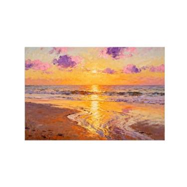 Imagem de BMZFYBS Arte de parede paisagem imagem em tela - praia mar nuvens - decoração moderna - impressões de pintura para sala de estar quarto 60 x 90 cm 24 x 35 pol sem moldura
