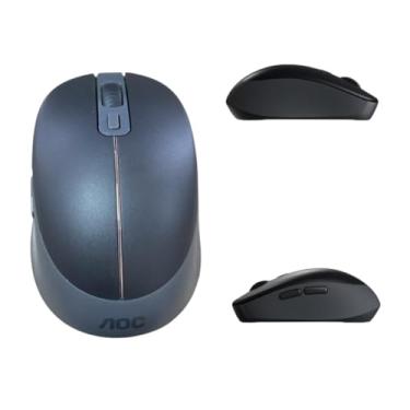Imagem de Mouse Óptico Sem Fio 2.4GHz, 1600 DPI, Cinza com Preto, Design Ergonômico, Plug and Play, MS220, 10.5x6.5x3cm