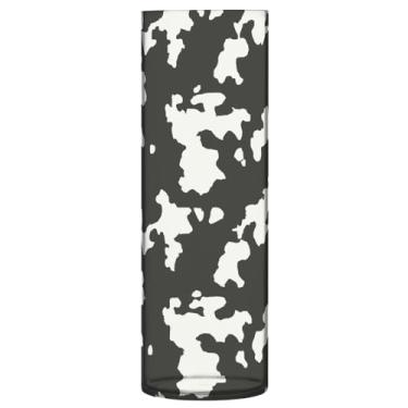 Imagem de JUZIHAI Vaso de camuflagem preto e branco para flores, 9,9 cm x 30 cm, cilindro de plástico, moderno, vaso de flores para centro de mesa de casamento, decoração de casa