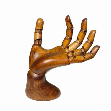 Imagem de Manequim, modelo de mão, manequim de mão para unhas, desenho, mão de madeira, mão de madeira com acabamento antigo, modelo de mão para desenho, mão esquerda feminina com acabamento antigo.