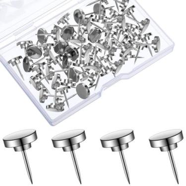 Imagem de Push Pins Shimeyao Metal Thumb Tacks, 30 peças de prata