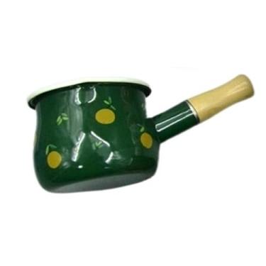 Imagem de Panela de leite esmaltada Panelas e frigideiras esmaltadas multiuso Superfície antiaderente Fácil de limpar Panela esmaltada multiuso para cozinhar ferver Sopas de aquecimento Molhos de leite para uso