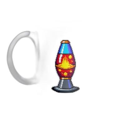 Imagem de Caneca Xícara de Café Porcelana 300ml Pixel Art Retro Lâmpada de Lava