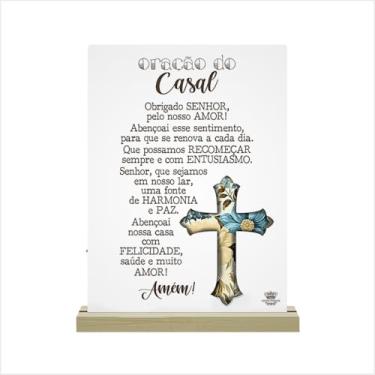 Imagem de Genérico, Enfeite De Mesa Floral Azul Com Aplique Relevo Cor:Oração Do Casal