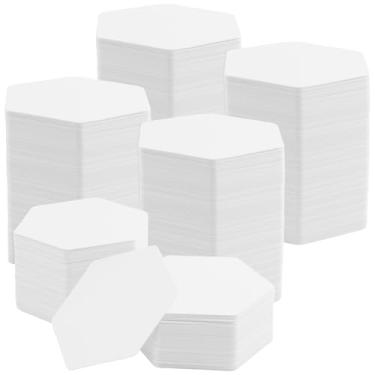 Imagem de MUKLEI Porta-copos de papel hexagonal, 500 peças, porta-copos de papelão de 10 cm, tapete de copo de papel branco para bebidas, bar, casamento