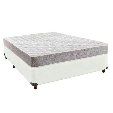 Imagem de Cama Box Branco Casal + Colchão D33 Inducol