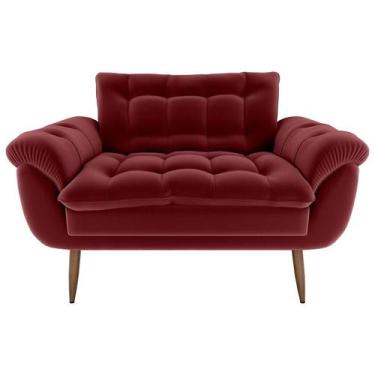 Imagem de Sofá 2 Lugares Pequeno 1,25 Pés Em Madeira Maciça Xangai Veludo Cinza 