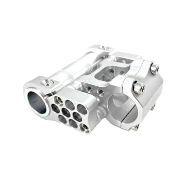 Imagem de Mesa de guidão ajustável de ângulo variável para bicicleta dobrável, 25,4 mm, em liga de alumínio CNC, compatível com guidões de bicicletas Brompton.(25.4mm Silver)