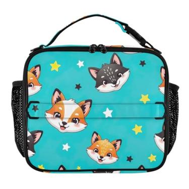 Imagem de Joisal Lancheira fofa de raposa colorida para mulheres, meninas, lancheira masculina e infantil, lancheira para trabalho, bolsa térmica para adultos